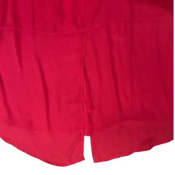 Lane Bryant Size 20 Semi Sheer Button Up Sleeveless Blouse - Hot Pink EUC - Picture 10 of 11